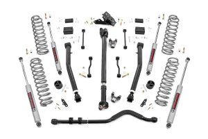 Jeep Wrangler Suspension Lift Kit - Front + Rear - Rough Country - 3.5 Inch Lift Kit | Adj Lower | FR D/S - '18-'23